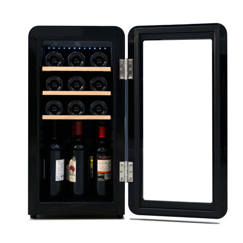 Single Zone Wine Cellar with 15-Bottle 45 Capacity and Multiple Color Options: Vintage Round Design