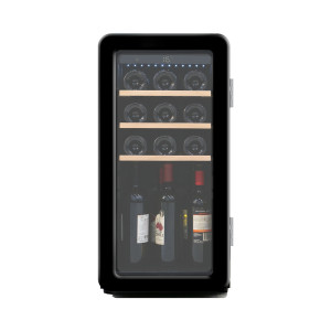 Atacado 15 Garrafas Black Retro Wine Cooler ZS-A48 para Armazenamento de Vinho com Prateleira de Madeira de Faia