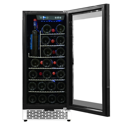 Comercio al por mayor 32 Botellas Compresor Enfriador de Vino Zs-A88 Refrigerador de Vino de Almacenamiento con Estante Cromado Construido en la Cocina