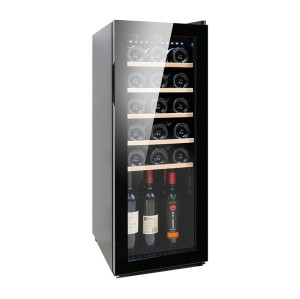 Atacado Free Standing 21 garrafas refrigeradores de vinho ZS-A55 para armazenamento de bebidas com porta de vidro cheia