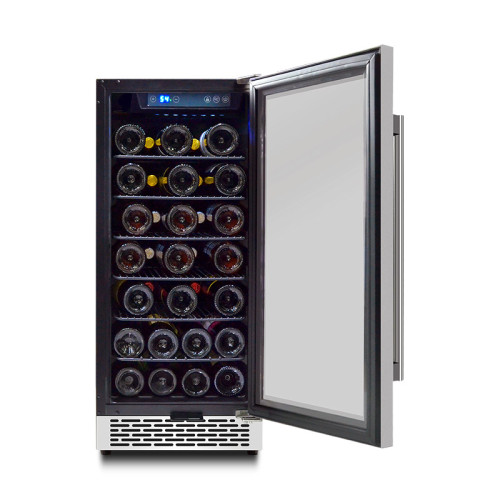 Wholesale 33 Bottles 15 Inch Under Counter thin wine Fridges ZS-A88 for Wine Storage with Chrome 6 Racks and SS Door