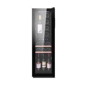 Venta al por mayor de vinoteca independiente ZS-A90 para almacenamiento de vino con estante de madera de haya y puerta de vidrio completo