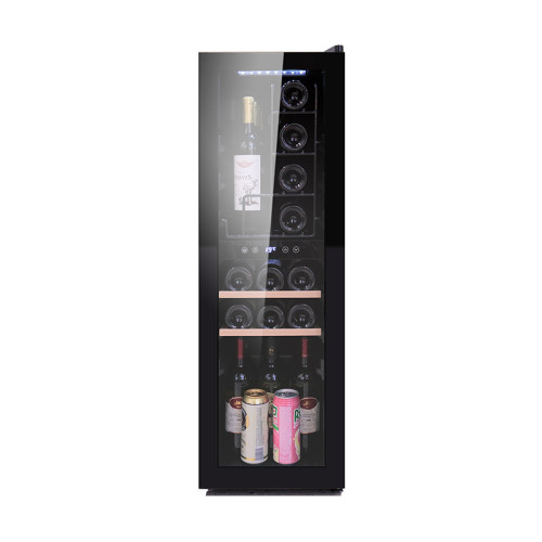 Wholesale Free Standing Wine And Beverage Cooler Cellar ZS-A90 for UK Drink with Beech Wooden Rack and Full Glass Door