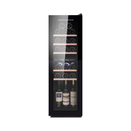 Factory Direct Sales Dual Zone Freestanding Beer And Wine Fridge ZS-B90 for 19 Wine Bottle Cooler with Beech Wood Rack in Bar