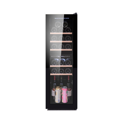 Factory Direct Sales Dual Zone Freestanding Beer And Wine Fridge ZS-B90 for 19 Wine Bottle Cooler with Beech Wood Rack in Bar