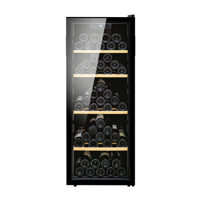 Top freistehender hoher Weinkühler ZS-A200 Weinregal für 105 Flaschen mit Buchenholzregal und Kunststoffrahmentür