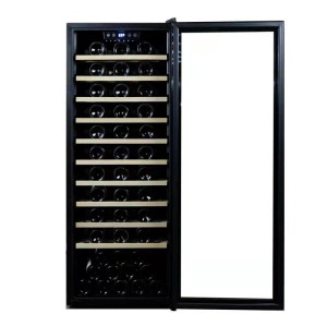 Pida una bodega y obtenga una muestra gratis 85 botellas enfriador de vino termoeléctrico ZS-A200 con puerta de marco de plástico para bar
