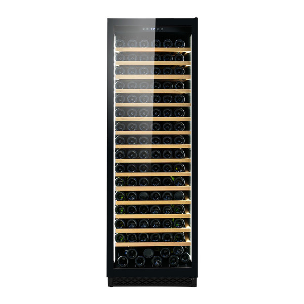 Distribuidores Display Tower High Wine Cooler ZS-A450 Stockpiling 190 Garrafas de Vinho com Rack de Madeira de Faia e Porta de Vidro Completa