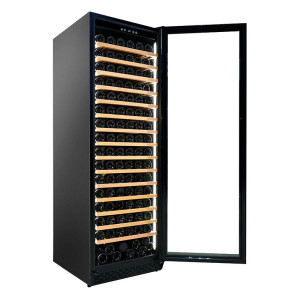 Distributors Display Tower High Wine Cooler ZS-A450 Stockpiling 190 Bottles Wine with Beech Wooden Rack and Full Glass Door