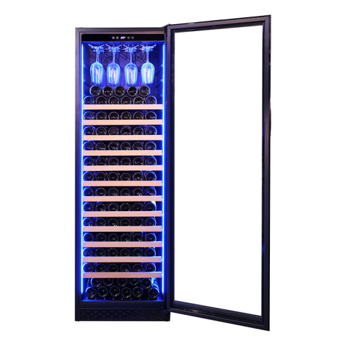 Wholesale Vertical Commercial Wine Coolers For Sale ZS-A450 Wine Storage with Beech and Seamless SS Door and Cup Holder