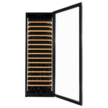 Wholesale Single Large Red Wine Storage Cooler ZS-A459 for Wine Bar Storage with Beech Wooden Rack and Glass Door