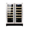 Wholesale Built-In Dual Zone SS French Door Wine Cooler ZS-B120 for Wine Storage with Beech Wooden Rack