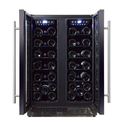 Wholesale Dual Zone Glass Door Refrigerator 40 Bottles Wine Fridge Sale ZS-B120 with Wire Rack