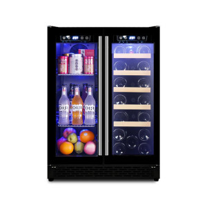 Atacado Undercounter porta de vidro duplo refrigeradores de vinho e bebidas geladeira ZS-B120 para armazenamento de bebidas com rack de arame SS alça