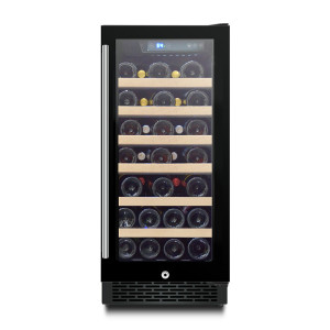Wholesale 33 Bottles Single Zone Thin Wine Fridge Undercounter ZS-A88 for Softdrinks Chiller with SS Handle