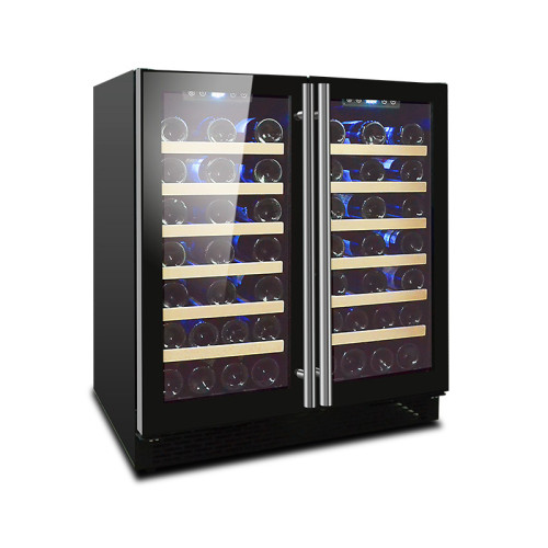 Wholesale 30 Inch Built-In Dual Zone Wine Cooler ZS-B176 for Wine and Beverage Storage with Glass Door