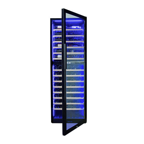 Wholesale Dual Zone Free Standing Glass Wine Cooler ZS-B459 for Wine Storage with Beech Wooden Rack