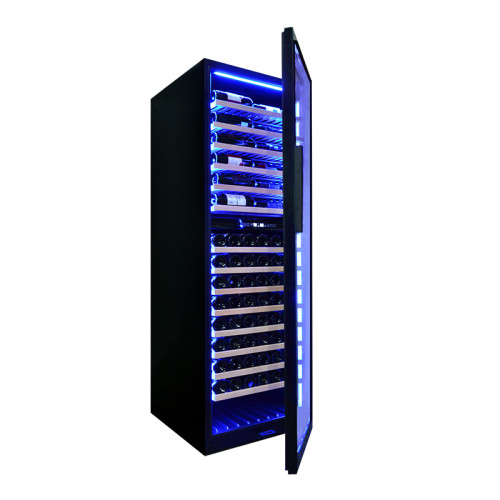Wholesale Dual Zone Free Standing Glass Wine Cooler ZS-B459 for Wine Storage with Beech Wooden Rack