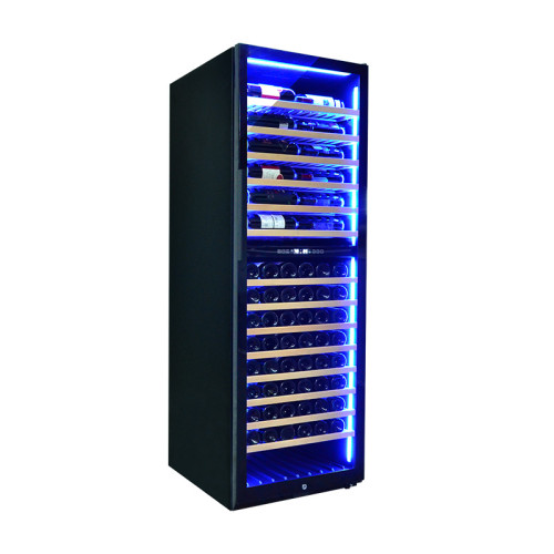 Wholesale Dual Zone Free Standing Glass Wine Cooler ZS-B459 for Wine Storage with Beech Wooden Rack