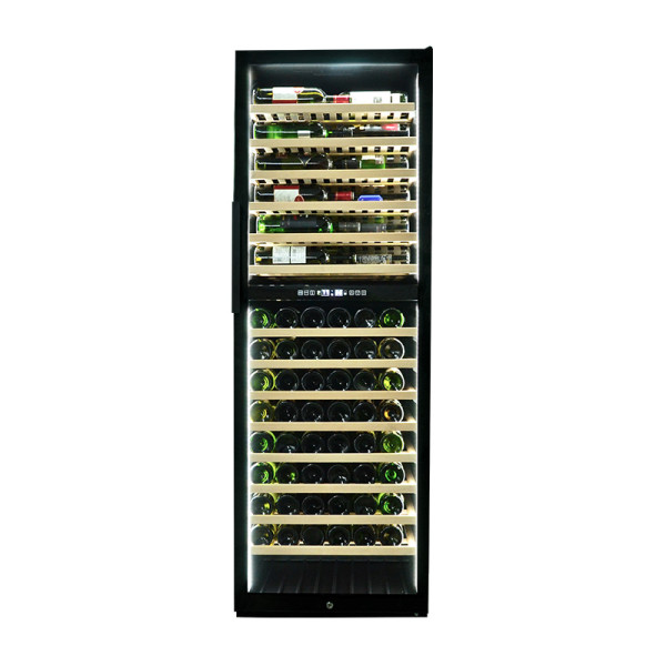 Wholesale White LED Dual Glass Wine Fridge And Beverage Center ZS-B459 for Wine Storage with Beech Wooden Rack