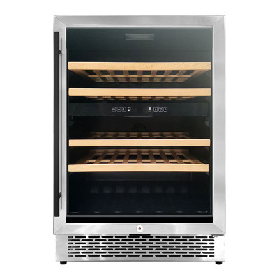 Wholesale Premium Dual Zone Beech Home Wine Coolers ZS-B150 For Wine Fridge Store Cabinet with SS Door