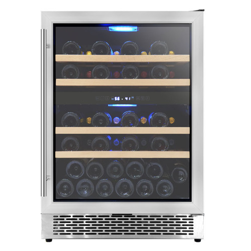 Wholesale Premium Dual Zone Beech Home Wine Coolers ZS-B150 For Wine Fridge Store Cabinet with SS Door