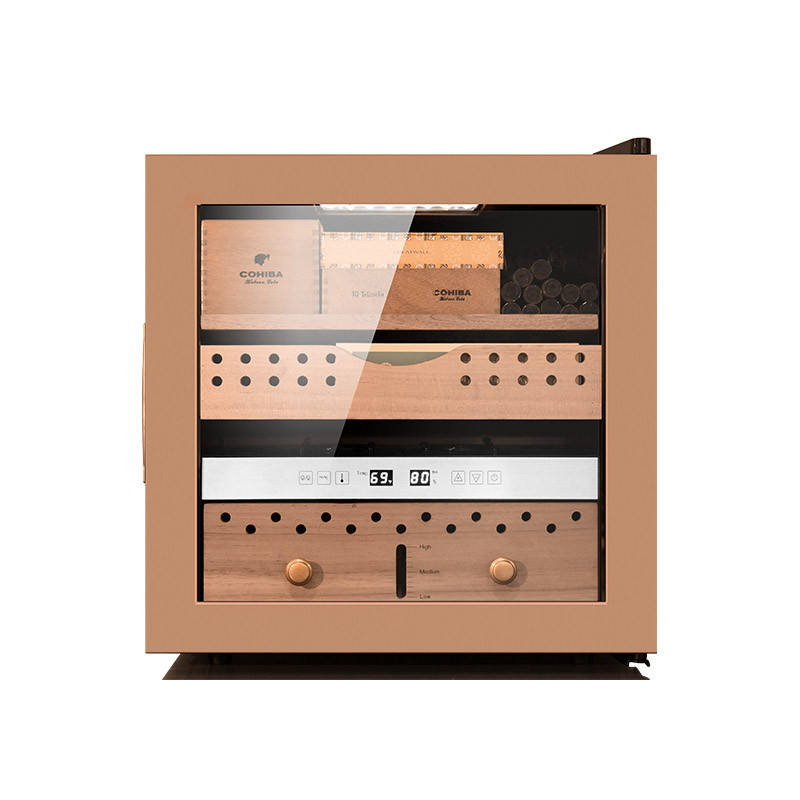 Wholesale Mini Table Top Cigar Humidors with Rose Gold Seamless