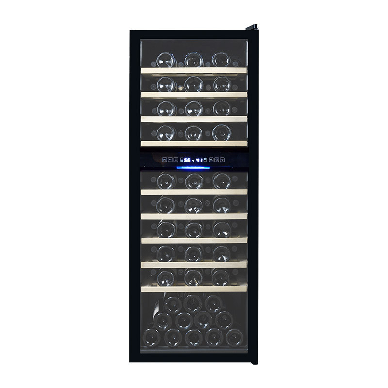Wholesale European Style 2 Zone Black Wine Coolers ZSB200 For