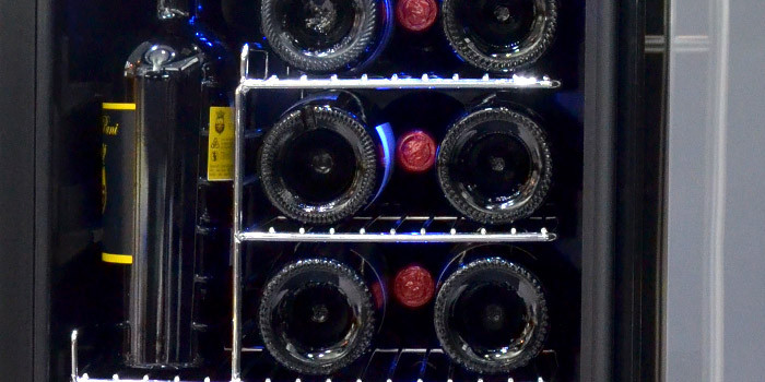 Chrome shelf wine cooler