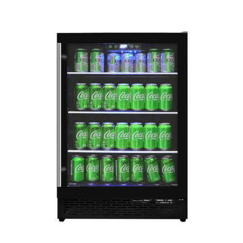 Josoo Single Zone Outdoor Wine Cooler And Bar Beer Fridge Under Counter Refrigerators For Store Ale With Glass Rack And Glass Door