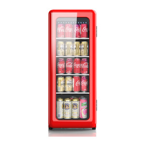 Venta al por mayor, enfriadores de bebidas para exteriores de 14 pulgadas, bebidas altas, nevera, vino, bebida, nevera para beber, almacenamiento, vino, ZS-A58Y con estante de vidrio