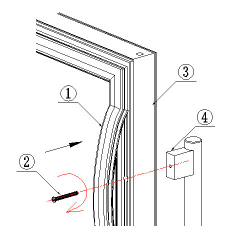 wine cooler Install handle 