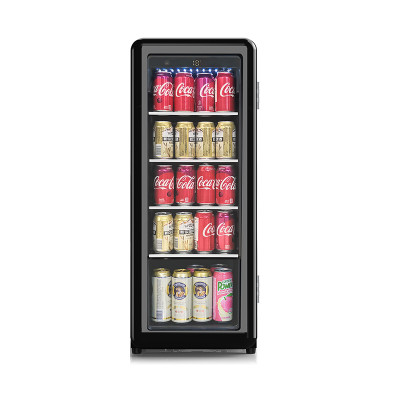 Großhandel 92 Dosen freistehender Retro-Getränkekühler ZS-A58Y zur Aufbewahrung von Getränken mit Glasregal und Glastür