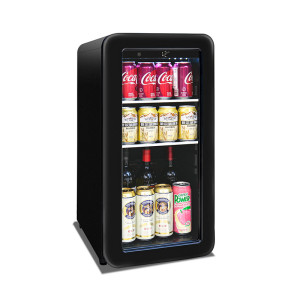 Atacado 60 Latas Free Stand Retro Residencial Refrigerador de Bebidas ZS-A48Y para Armazenamento de Bebidas com Prateleira de Vidro e Porta de Vidro
