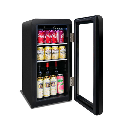 Wholesale 60 Cans Retro Residential Beverage Cooler ZS-A48Y For Coca Cola Drink Storage with Glass Shelf Compressor Cooling
