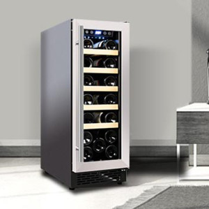 Venta al por mayor de enfriadores de vino integrados mejor valorados ZS-A60 para almacenamiento de vino con estante de madera de haya SS puerta
