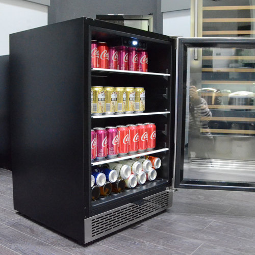 OEM 148 Cans Single Zone Built-In Beverage Cooler ZS-A150Y for Drinks Storage with Glass Rack Door