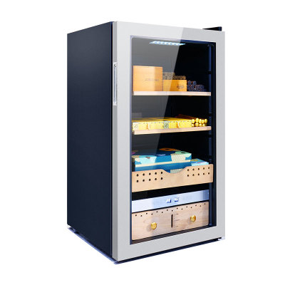 Wholesale 19 Inch Home Usage Cigar Humidor Fridge ZS-A86X 2 Different Shape Cedar Wood Drawers Used Cigar Cabinet For Sale