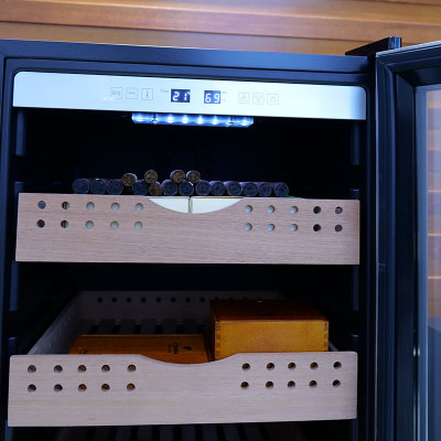 Premium 170L Dual Zone Cigar Humidor  for Sale Cigar Storage with Spanish Cedar Wood Shelf