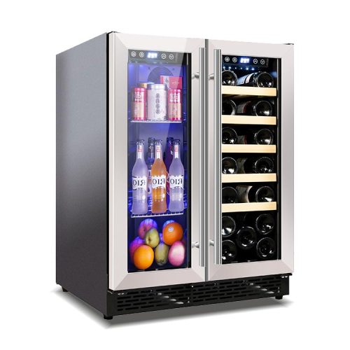 Wholesale Undercounter Wine And Beverage Coolers Fridge ZS-B120 For Drinks Storage With Stainless Steel Handle and Double Door