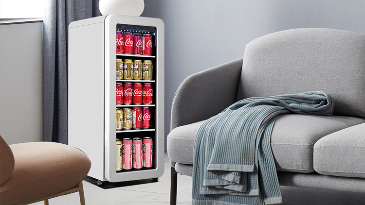 refrigerador de bebidas con puerta de vidrio