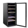 Wholesale 98 Bottles Dual Zone Free Standing F class 36DB Wine Refrigerators ZS-B200 for Sale Red Wine with 4 Wooden Shelf and Full Glass Door