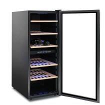 Wholesale 98 Bottles Dual Zone Free Standing F class 36DB Wine Refrigerators ZS-B200 for Sale Red Wine with 4 Wooden Shelf and Full Glass Door
