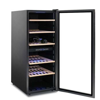 Wholesale 98 Bottles Dual Zone Free Standing F class 36DB Wine Refrigerators ZS-B200 for Sale Red Wine with 4 Wooden Shelf and Full Glass Door