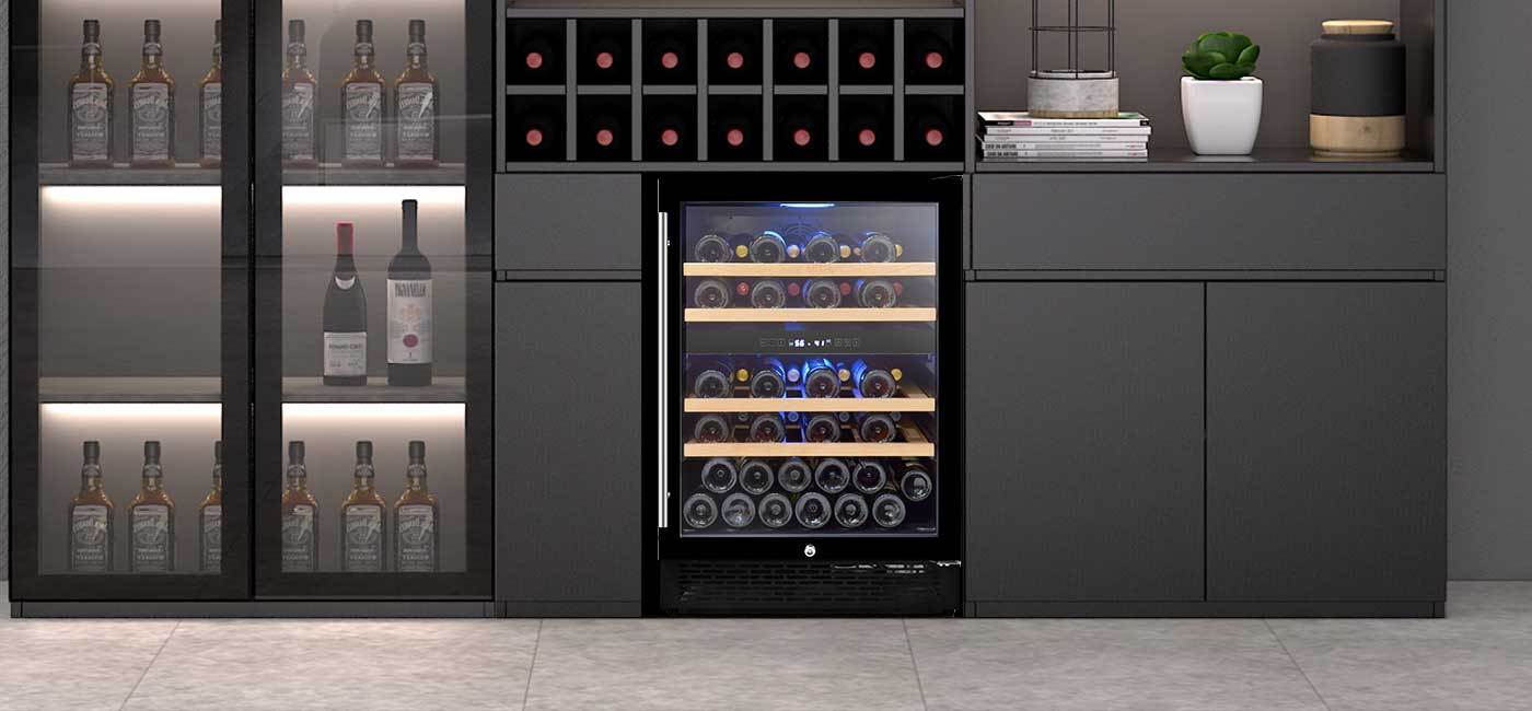 Refrigerador de vino y bebidas de dos zonas