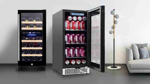 refrigerador de vinho e bebidas de 15 polegadas