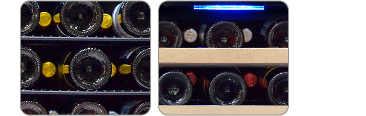 Prateleira cromada de bancada para adegas de vinho