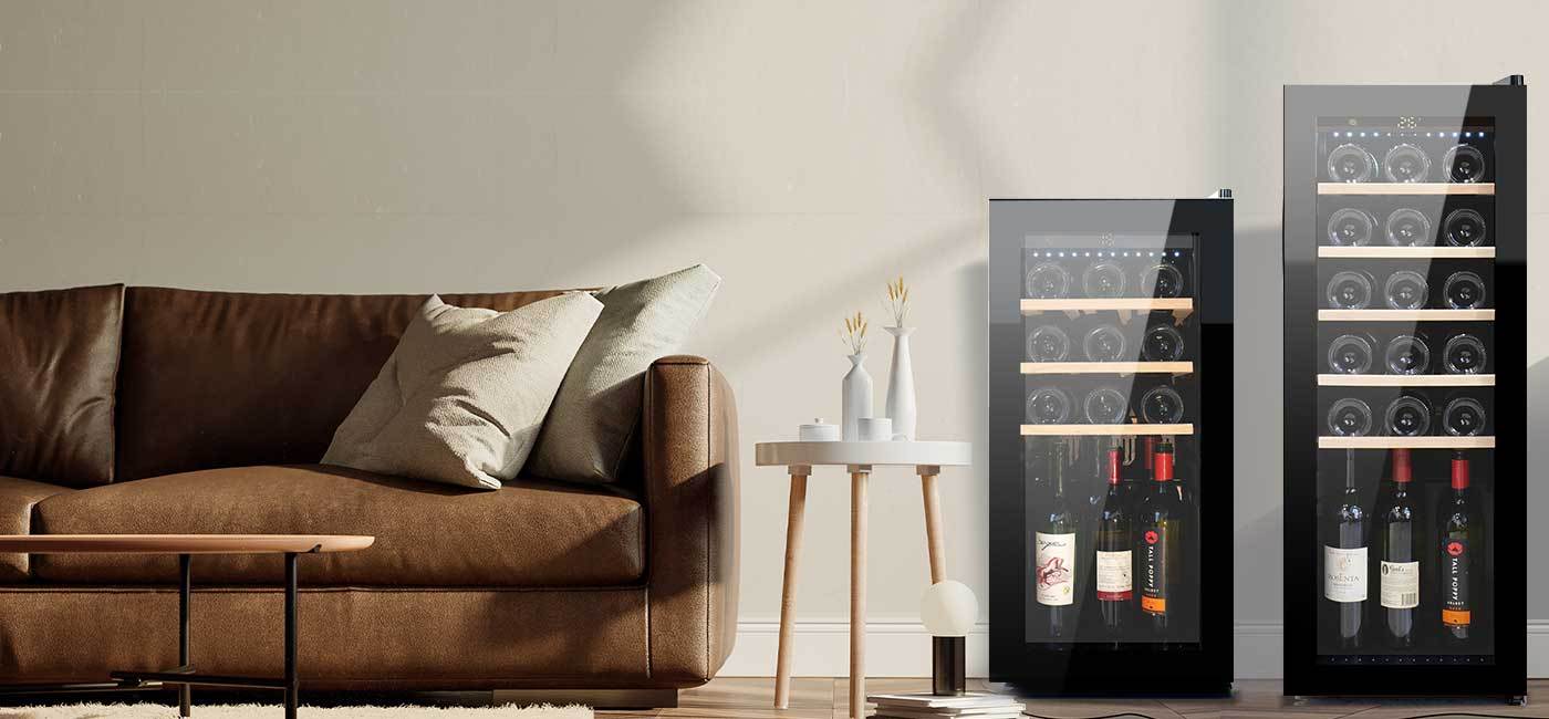 Refrigerador de almacenamiento de vino de 21 botellas independiente