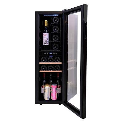 Wholesale Free Standing Wine And Beverage Cooler Cellar ZS-A90 for UK Drink with Beech Wooden Rack and Full Glass Door