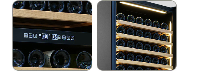 refrigerador de exibição de vinho e luz LED
